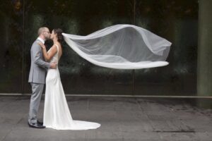 Gorgeous silk satin wedding dress by Clasch Design